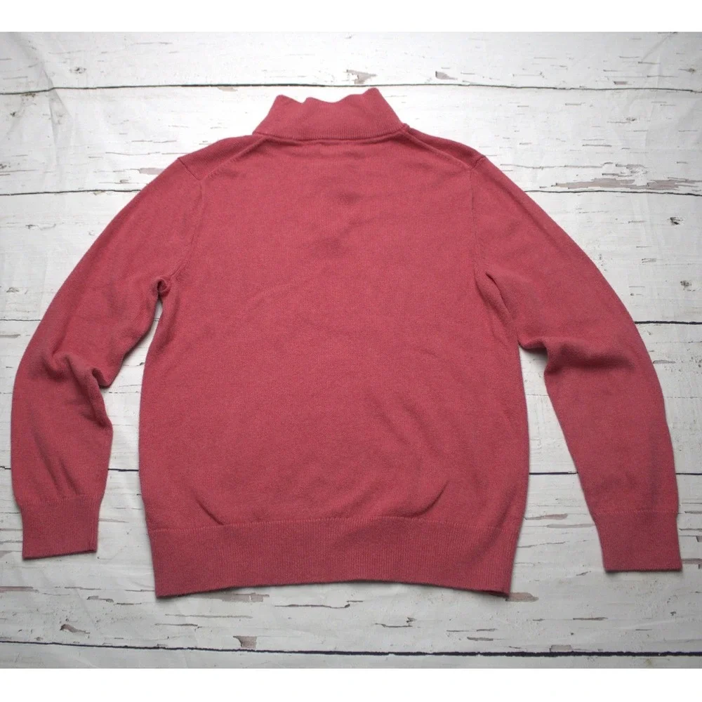 J.Crew Mens 100% Cotton Quarter Zip Sweater Red Small Preppy